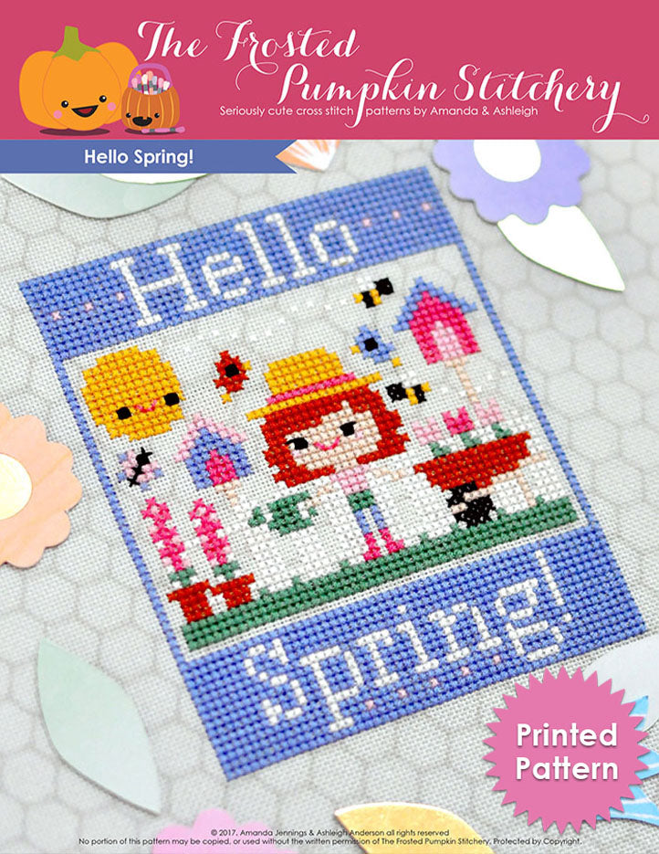 Happy Spring Printed Cross Stitch Pattern  Frosted Pumpkin Stitchery – The  Frosted Pumpkin Stitchery